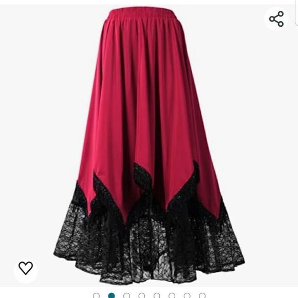 Arkfell Long Skirt for Women Double-Layer Lace Tassels Renaissance Victo… - Picture 6 of 10